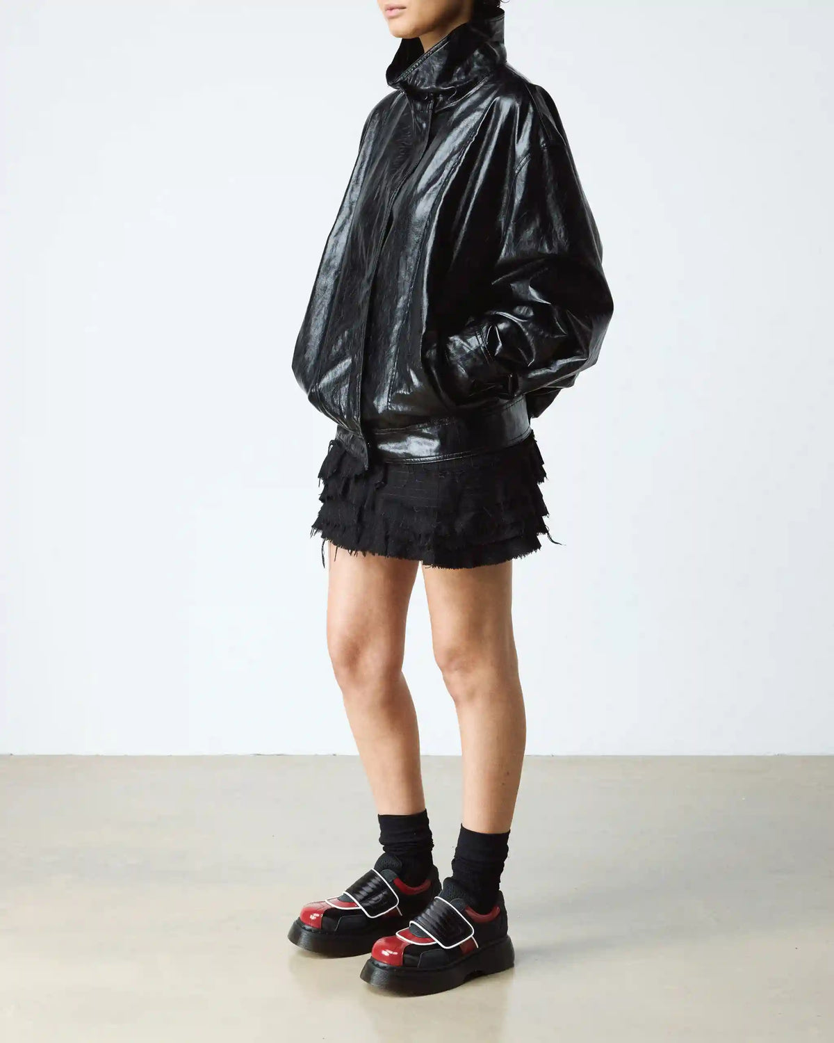 Buzz Strap Mixed Material Shoes