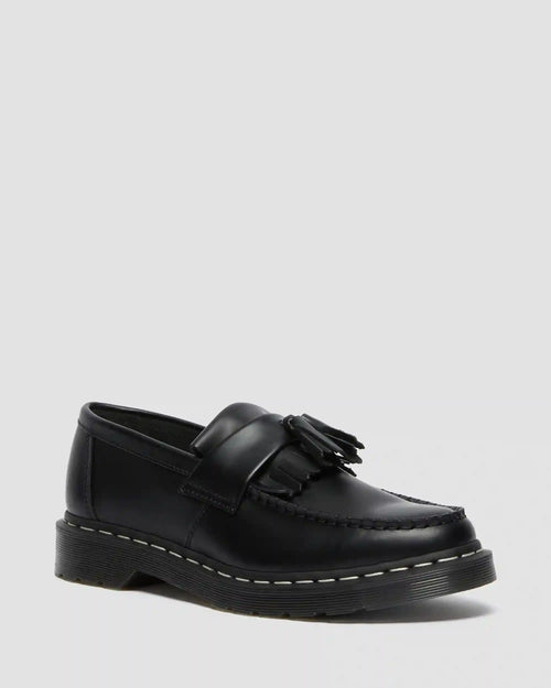 Adrian White Stitch Smooth Leather Loafers
