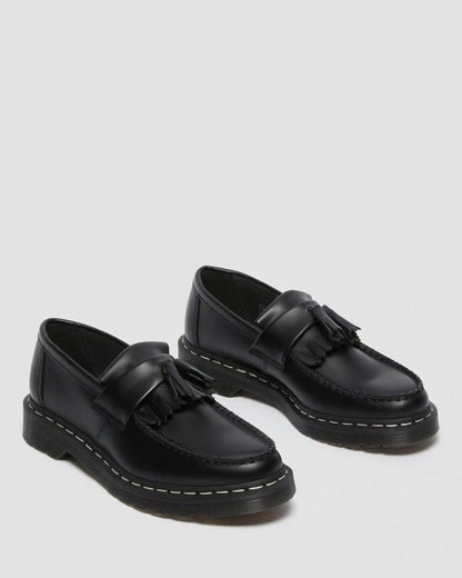 Adrian White Stitch Smooth Leather Loafers