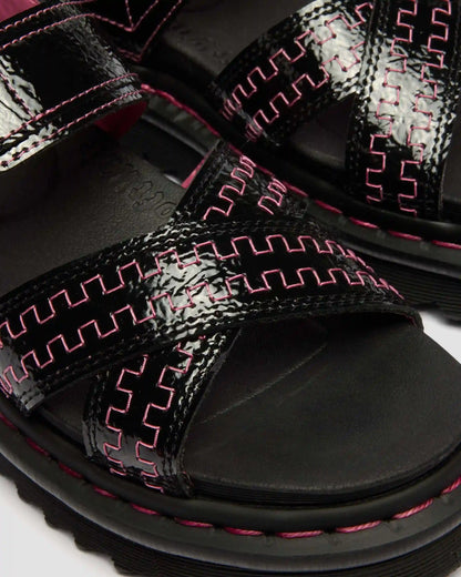 Voss II Distressed Patent Leather Sandals