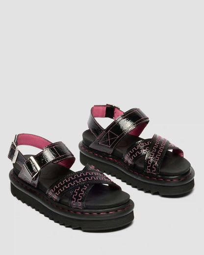 Voss II Distressed Patent Leather Sandals