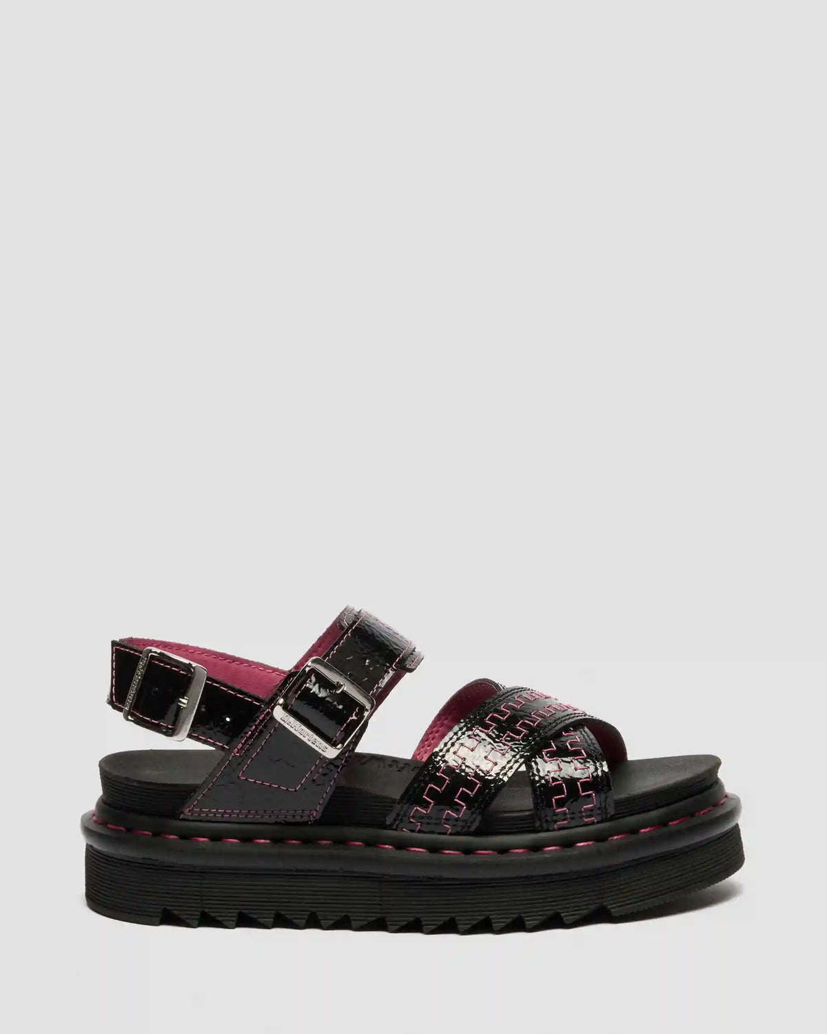 Voss II Distressed Patent Leather Sandals