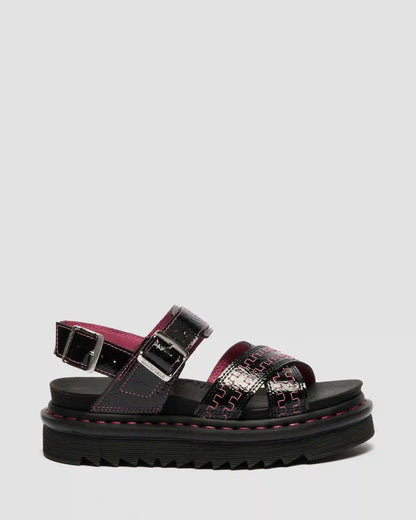 Voss II Distressed Patent Leather Sandals