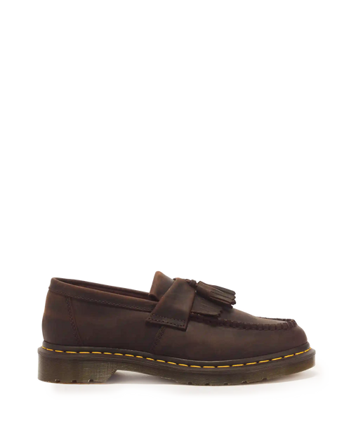 Adrian Crazy Horse Leather Tassel Loafers