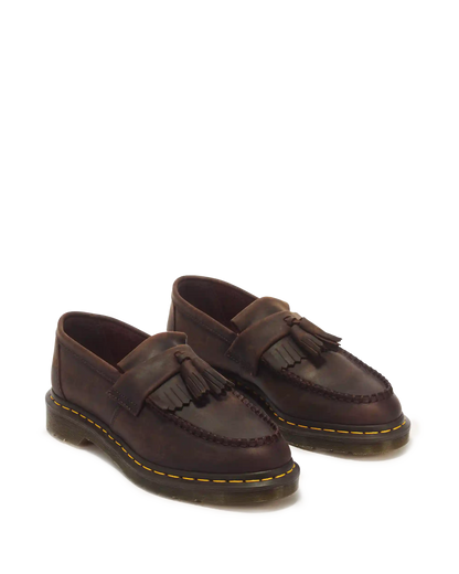 Adrian Crazy Horse Leather Tassel Loafers