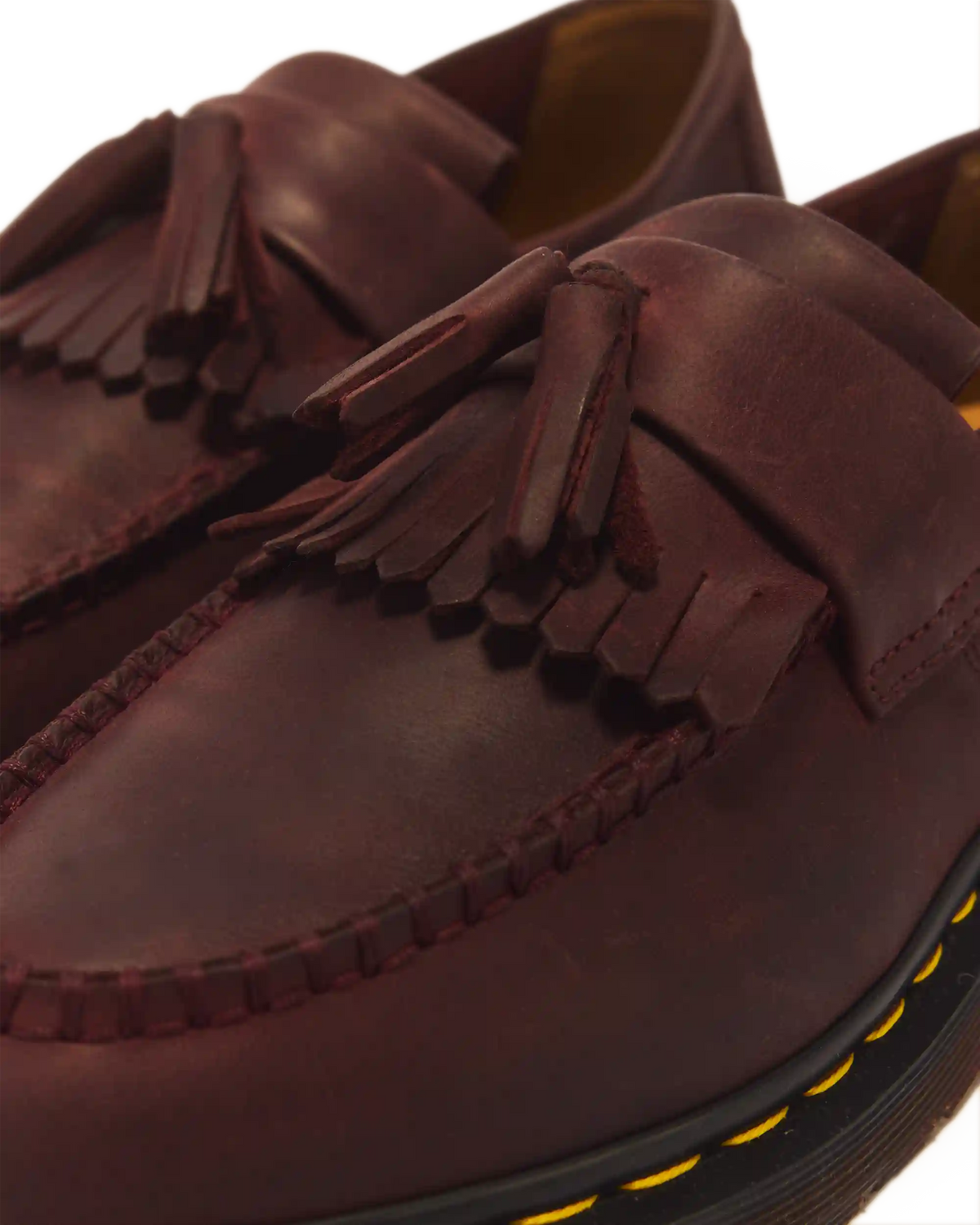 Adrian Crazy Horse Leather Tassel Loafers