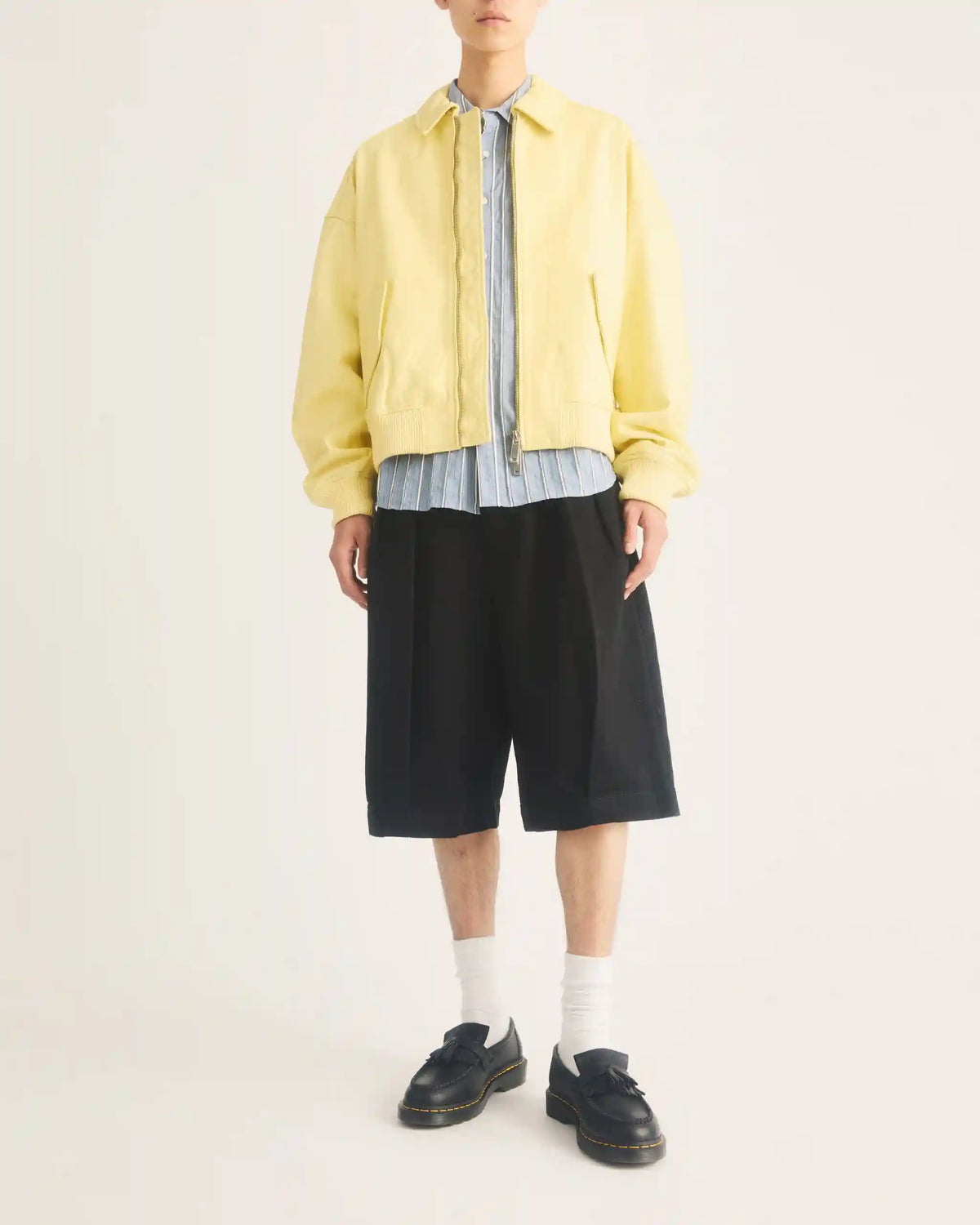 Adrian Yellow Stitch Ambassador Leather Loafers