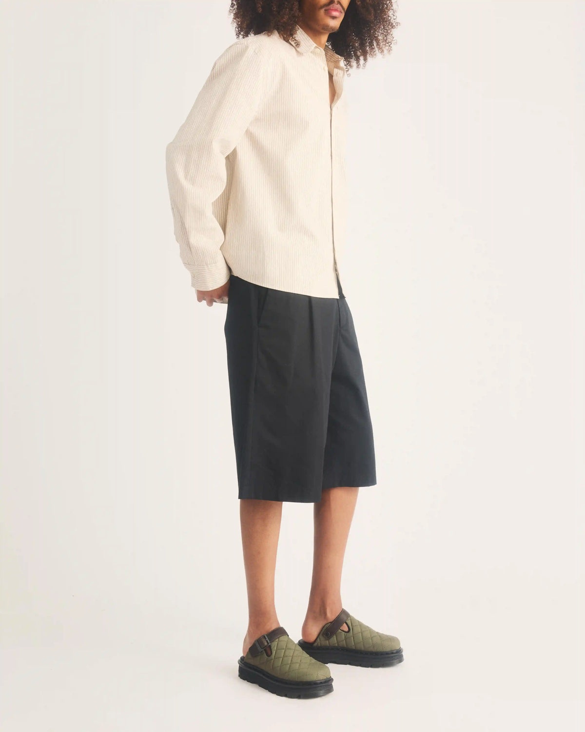 Zebzag Quilted Canvas Platform Mules