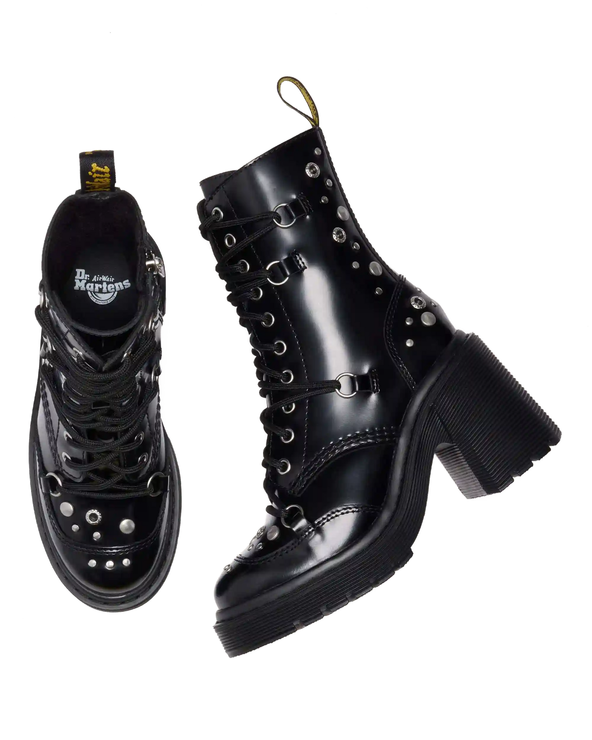CHESNEY STUDDED BUTTERO LEATHER FLARE HEEL BOOTS