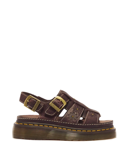 Wrenlie Open Toe Grizzly Leather Fisherman Platform Sandals