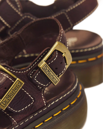 Wrenlie Open Toe Grizzly Leather Fisherman Platform Sandals