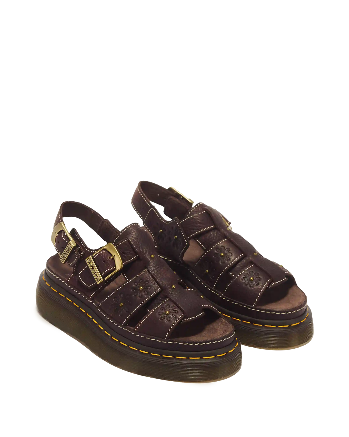 Wrenlie Open Toe Grizzly Leather Fisherman Platform Sandals