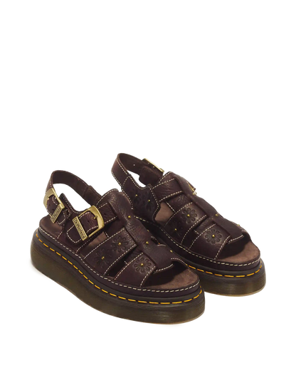 Wrenlie Open Toe Grizzly Leather Fisherman Platform Sandals