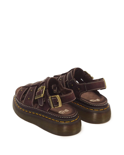 Wrenlie Open Toe Grizzly Leather Fisherman Platform Sandals