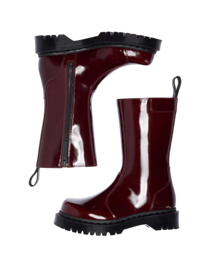 Rejena Lacquered Leather Boots