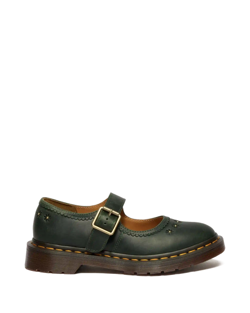 Mary Jane Flower Crazy Horse Leather Shoes