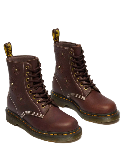 1460 Pascal Flower Grizzly Leather Boots