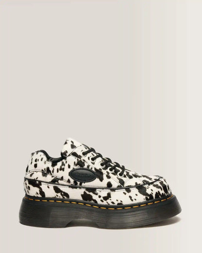 Buzz 5-Eye Dalmatian Hair On Leather Shoes