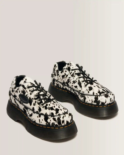 Buzz 5-Eye Dalmatian Hair On Leather Shoes