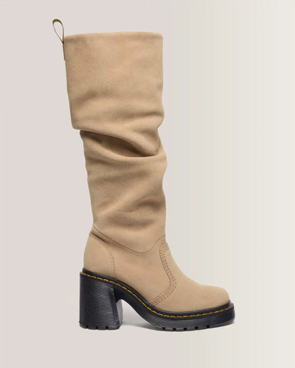 Kasey Suede Knee High Heeled Boots