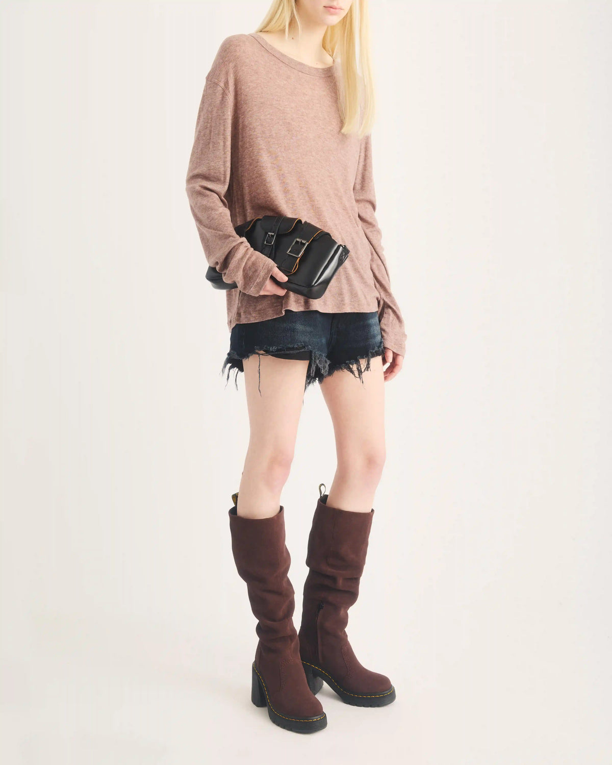 Kasey Suede Knee High Heeled Boots