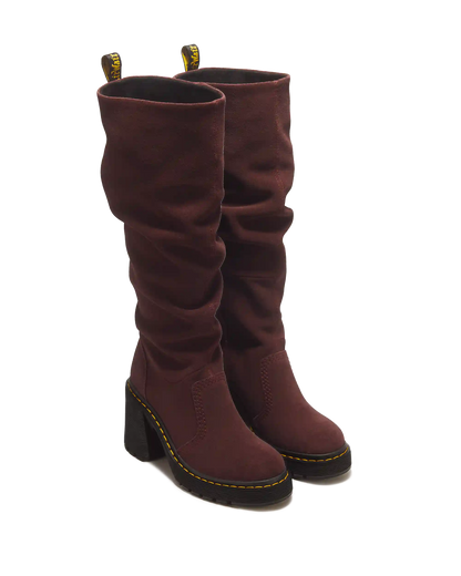 Kasey Suede Knee High Heeled Boots