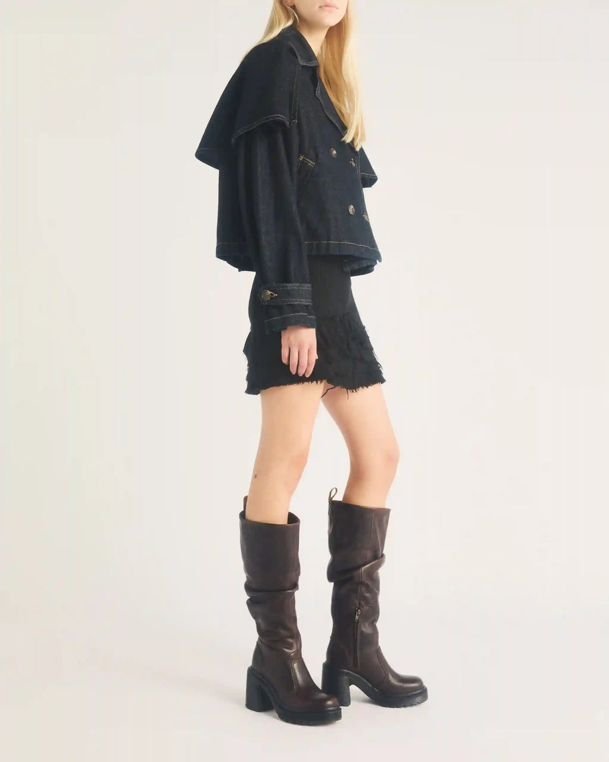 Kasey Kinsley Leather Knee High Heeled Boots