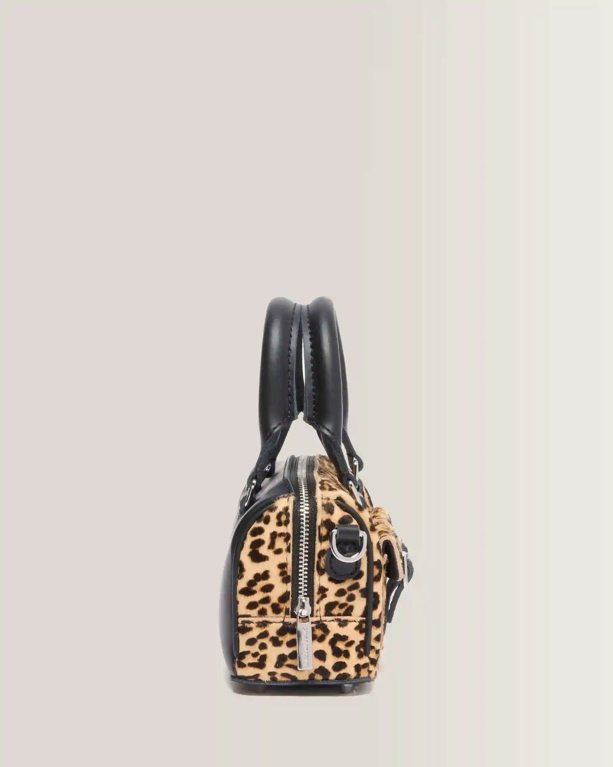 Mini Top Handle Leopard Print Bag
