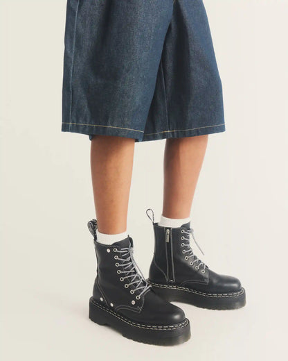 Jadon Monochrome Sendal Leather Platform Boots