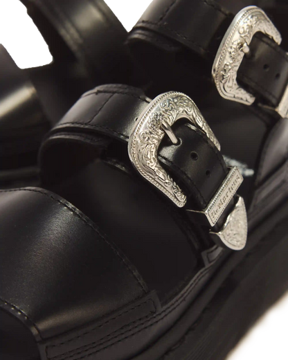 Gryphon Quad Leather Gladiator Platform Sandals