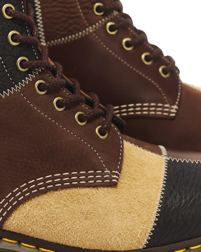 1460 Patchwork 8 Eye Leather & Nubuck Lace Up Boots