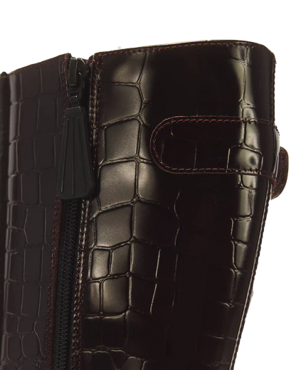 Buzz Hi Croc Emboss Leather Boots