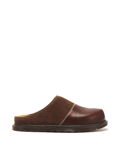 San Patchwork Leather & Nubuck Mules