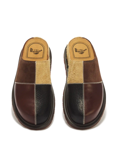 San Patchwork Leather & Nubuck Mules