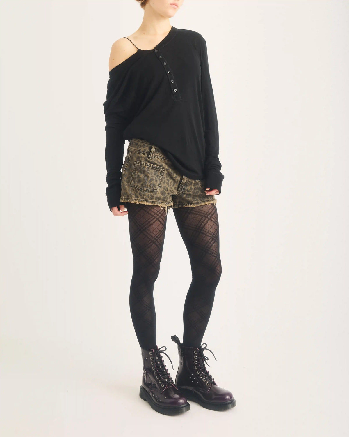 1460 Pascal Whimsy Goth Leather & Velvet Lace Up Boots