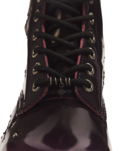 1460 Pascal Whimsy Goth Leather & Velvet Lace Up Boots