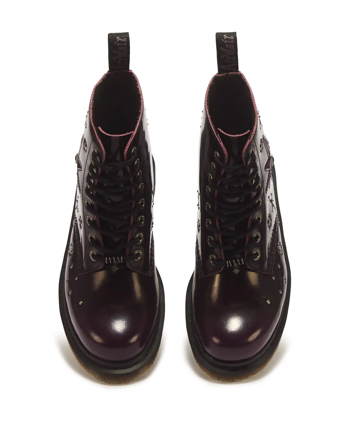 1460 Pascal Whimsy Goth Leather & Velvet Lace Up Boots