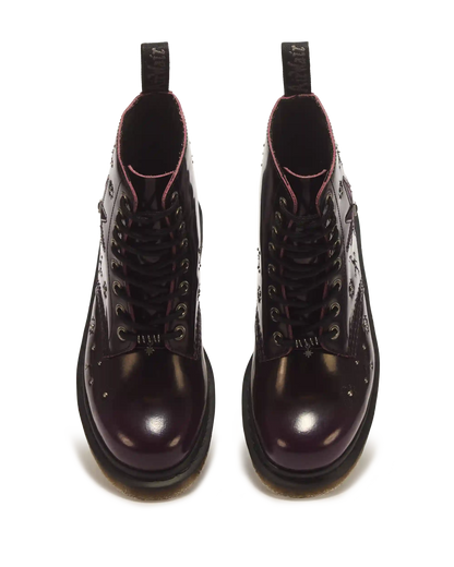 1460 Pascal Whimsy Goth Leather & Velvet Lace Up Boots