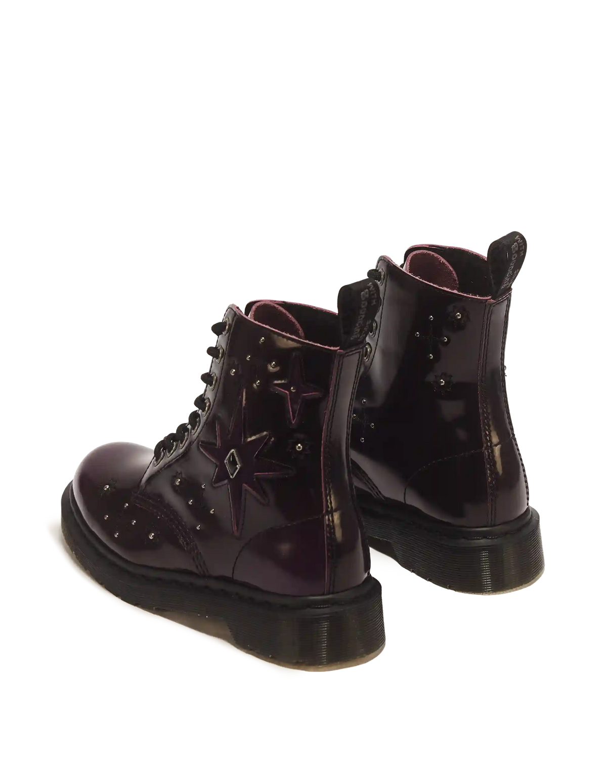 1460 Pascal Whimsy Goth Leather & Velvet Lace Up Boots