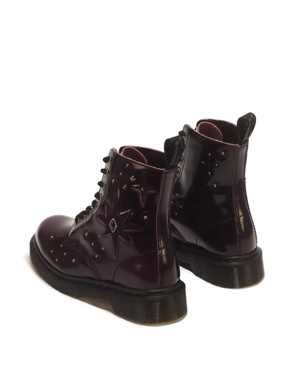 1460 Pascal Whimsy Goth Leather & Velvet Lace Up Boots