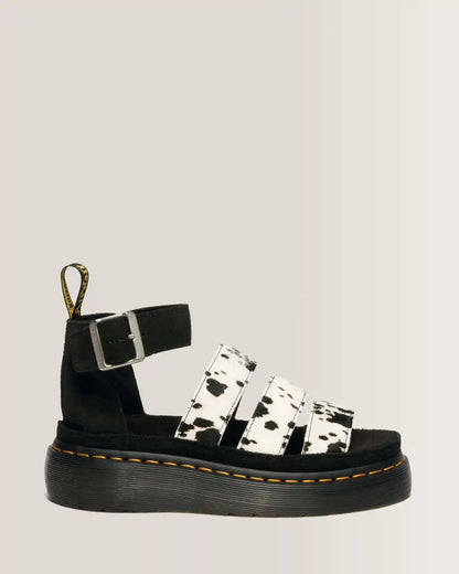 Clarissa Strap Hair On Leather Quad Sandals