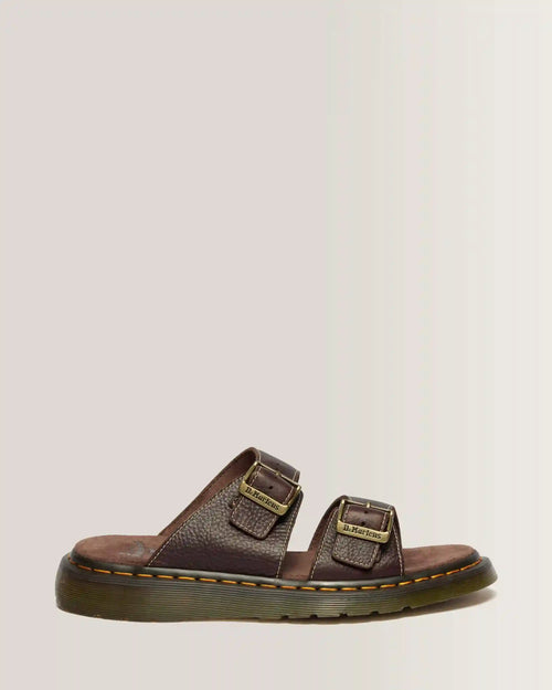Josef Slide Grizzly Leather Sandals