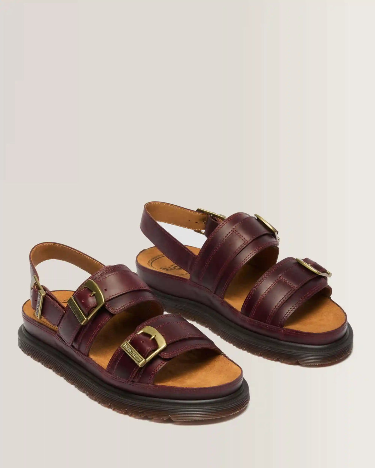 San Two Strap Leather Sandals