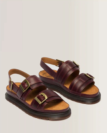 San Two Strap Leather Sandals
