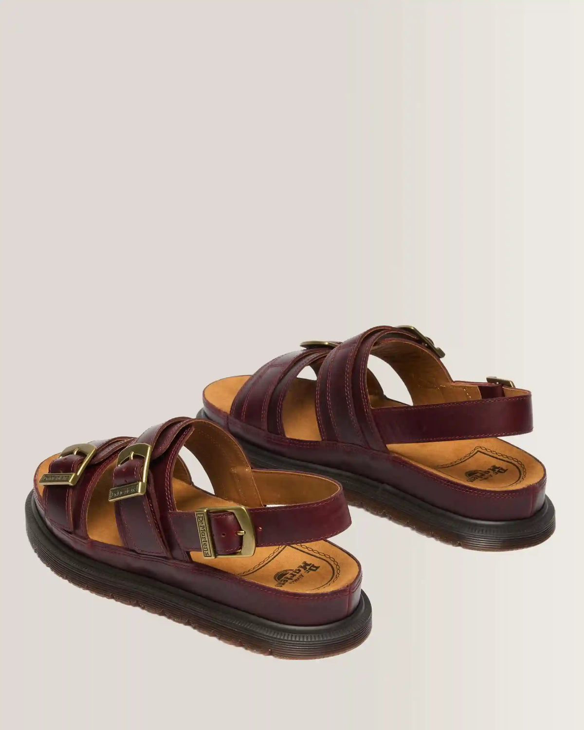 San Two Strap Leather Sandals