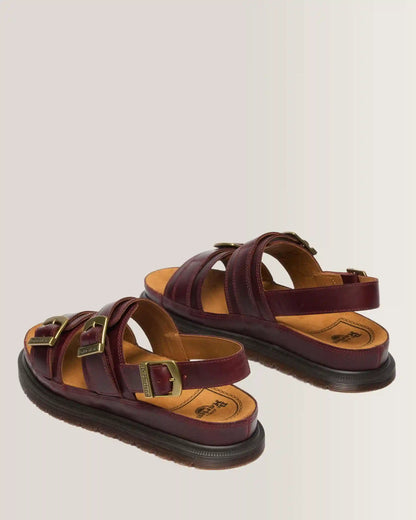 San Two Strap Leather Sandals