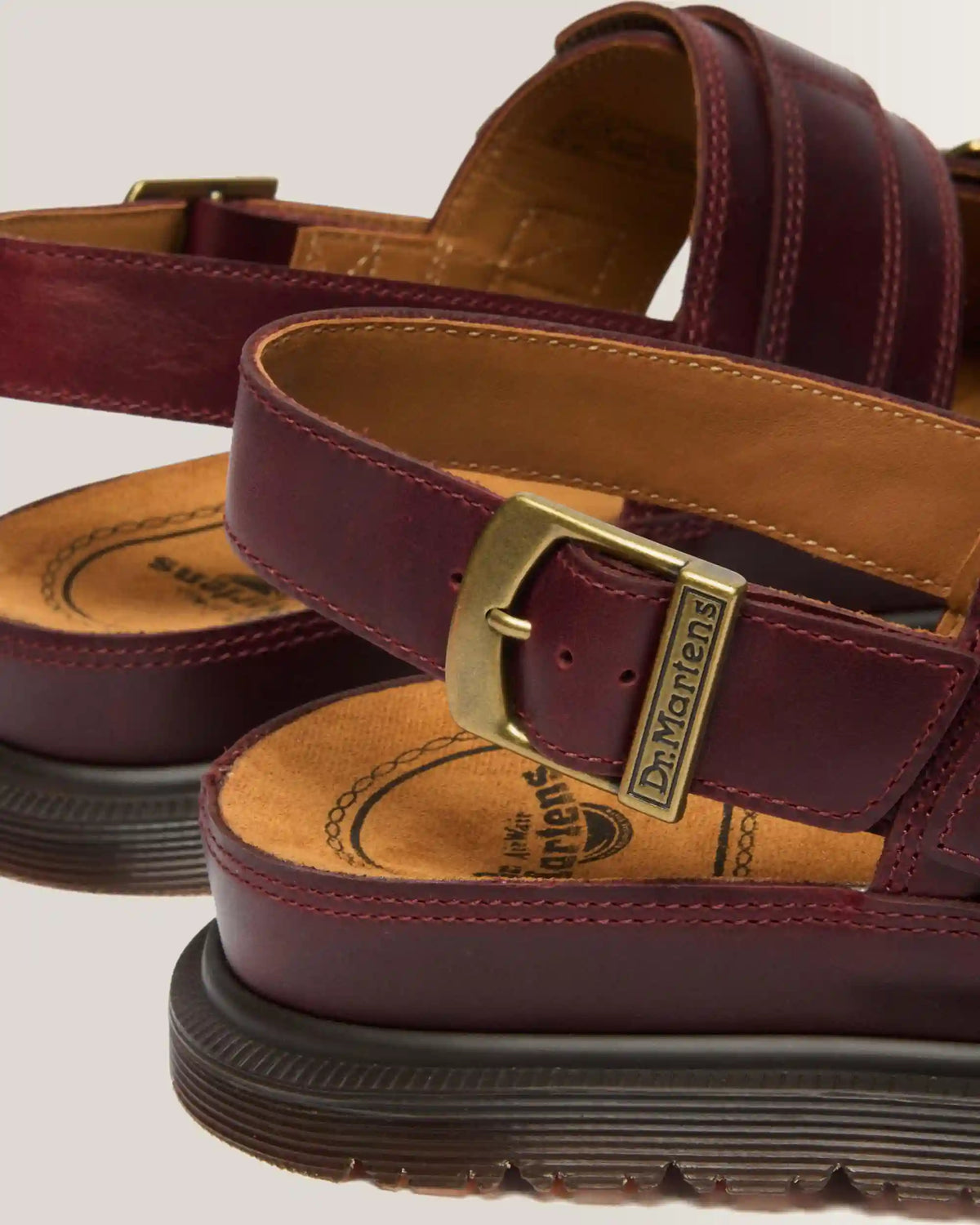 San Two Strap Leather Sandals