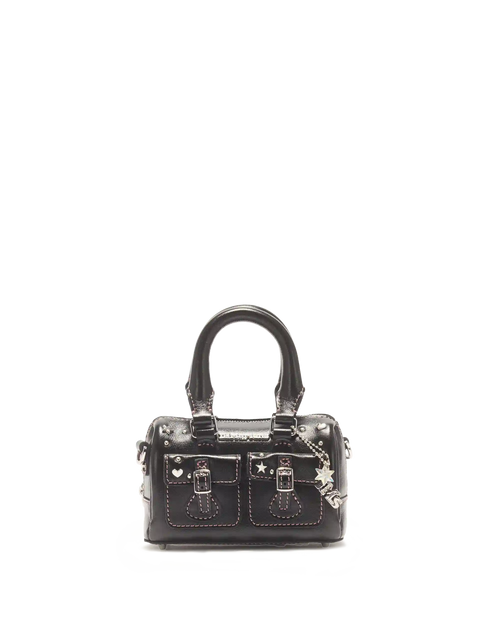 Mini Top Handle Milled Gloss Leather Bag