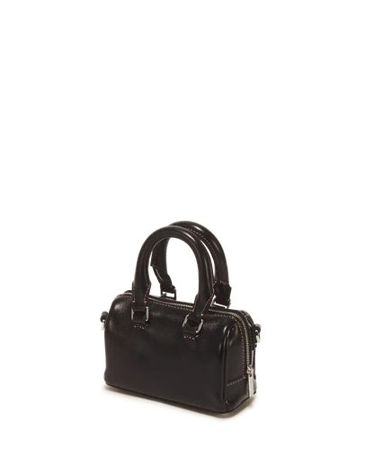 Mini Top Handle Milled Gloss Leather Bag