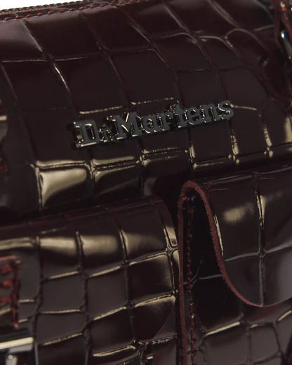 Top Handle Croc Emboss Leather Bag